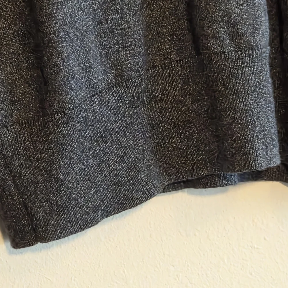 Banana Republic Luxury Blend Silk Cotton Cashmere Charcoal Black Sweater Sz M